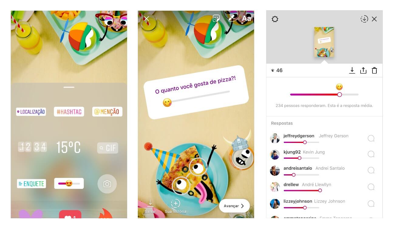 Instagram Stories: imagem do sticker emoji deslizável