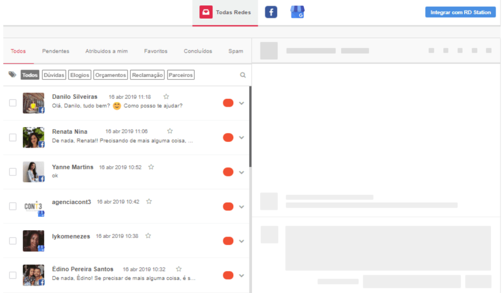 como gerenciar mensagens do inbox pela mlabs.