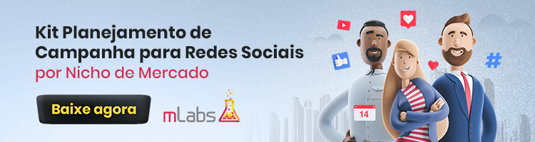 imagem de um banner publicitário com chamada para baixar gratuitamente o material produzido pela mLabs sobre Kit de Planejamento de Conteúdo para as redes sociais