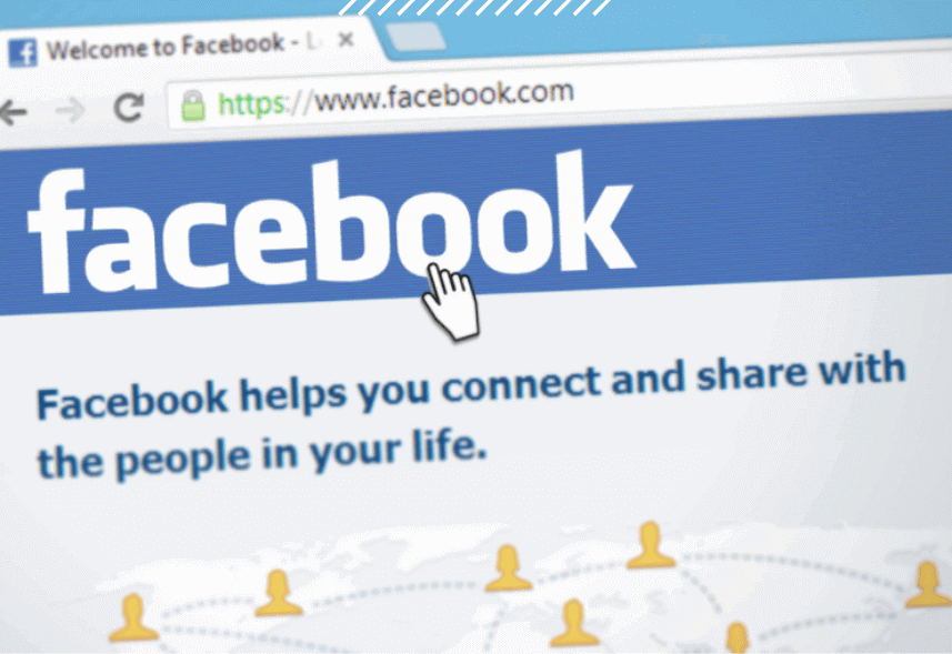 algoritmo do facebook: imagem da tela de entrada do facebook com zoom na logotipo