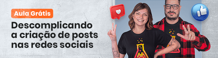 imagem de um banner publicitario com chamada para acessar uma aula gratuita sobre criação de posts da mLabs