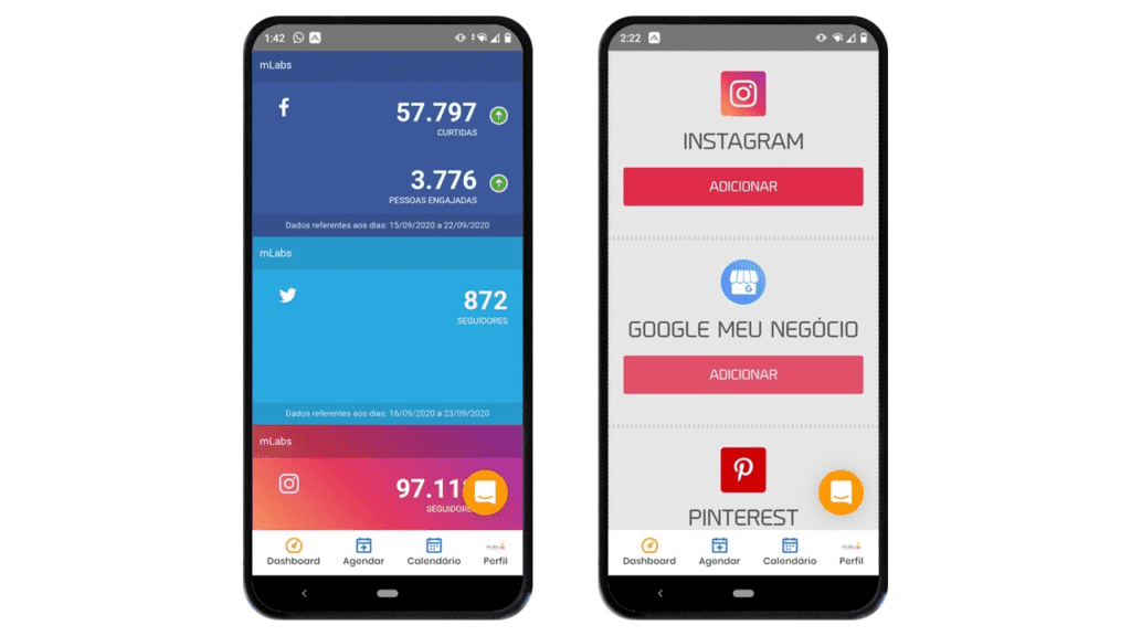mlabs app: imagem da tela de dashboard da mLabs