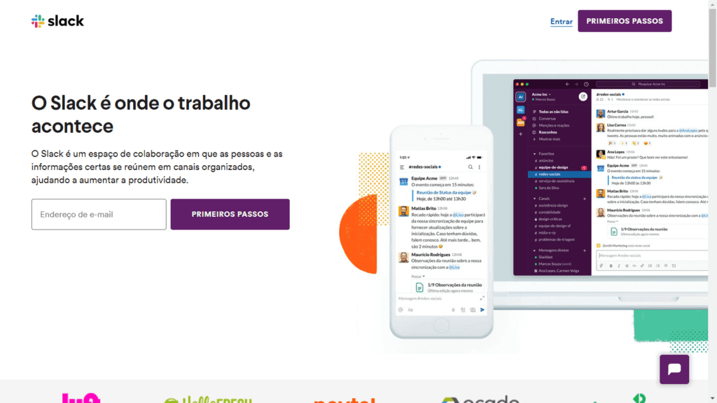 landing page exemplos: imagem de um campo para escrever o email e à esquerda imagens do sistema