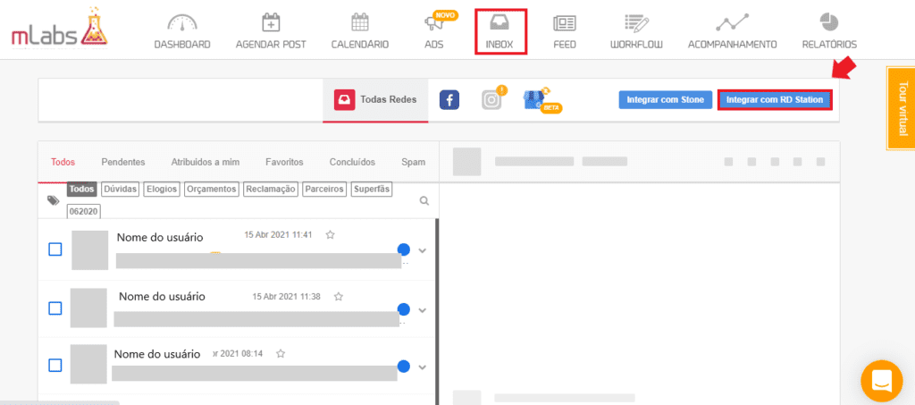 geração de leads: imagem do sistema mLabs