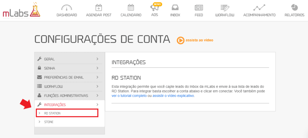 geração de leads: imagem do sistema mLabs