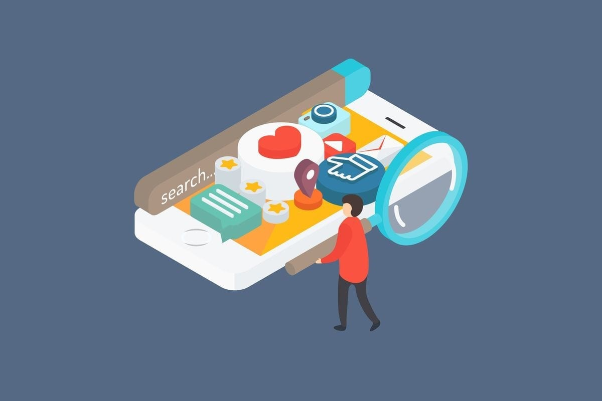 geração de leads: imagem em formato de desenho de um celular com vários ícones saindo da tela