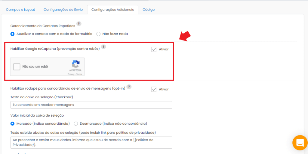 mlabs pages: imagem da tela de formulário da mlabs pages