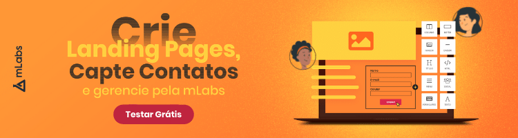 imagem de um banner publicitário com chamada para criar landing pages pela mLabs