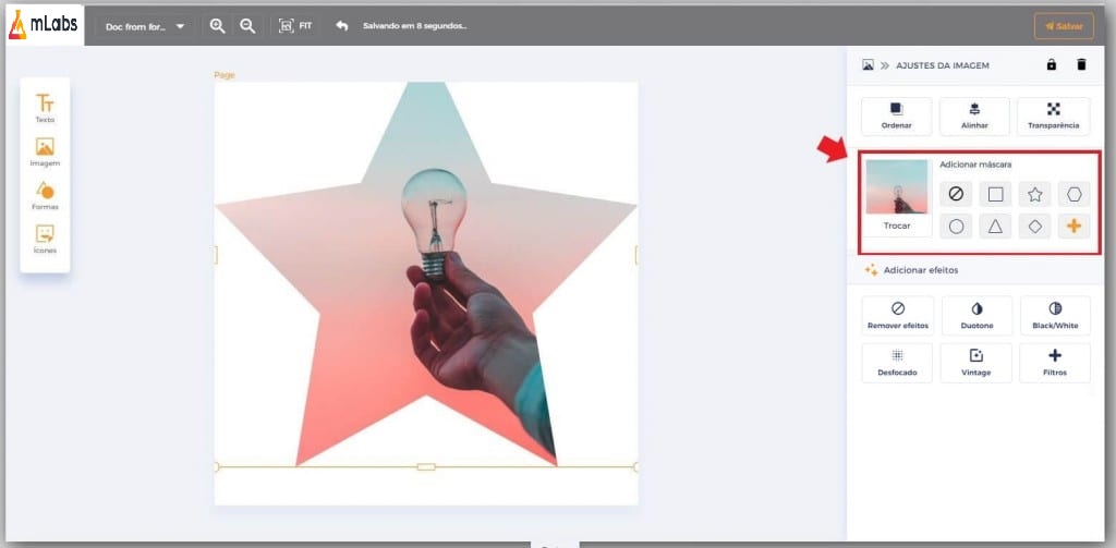 Criar Posts: imagem da tela Studio da mLabs